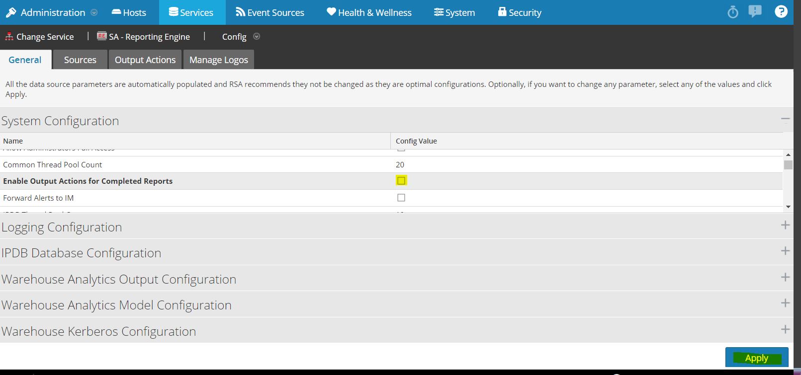 Reports OutputActions are not running when report partially completed ...