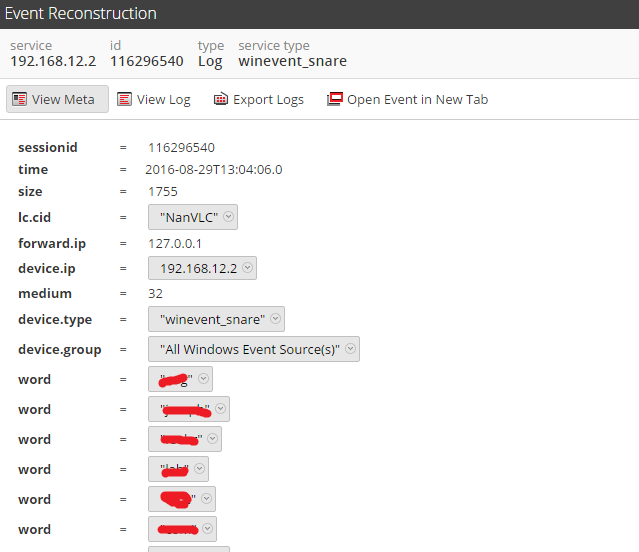 Windows SNARE Agent logs are not parsing with required meta in ...