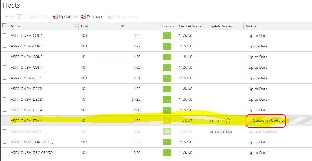 Upgrading RSA NetWitness hosts to 11.5.x is stuck at 