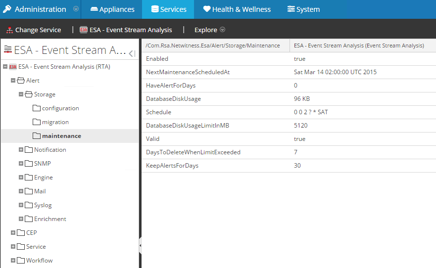 How to configure automated ESA storage maintenance in RSA NetWitness ...