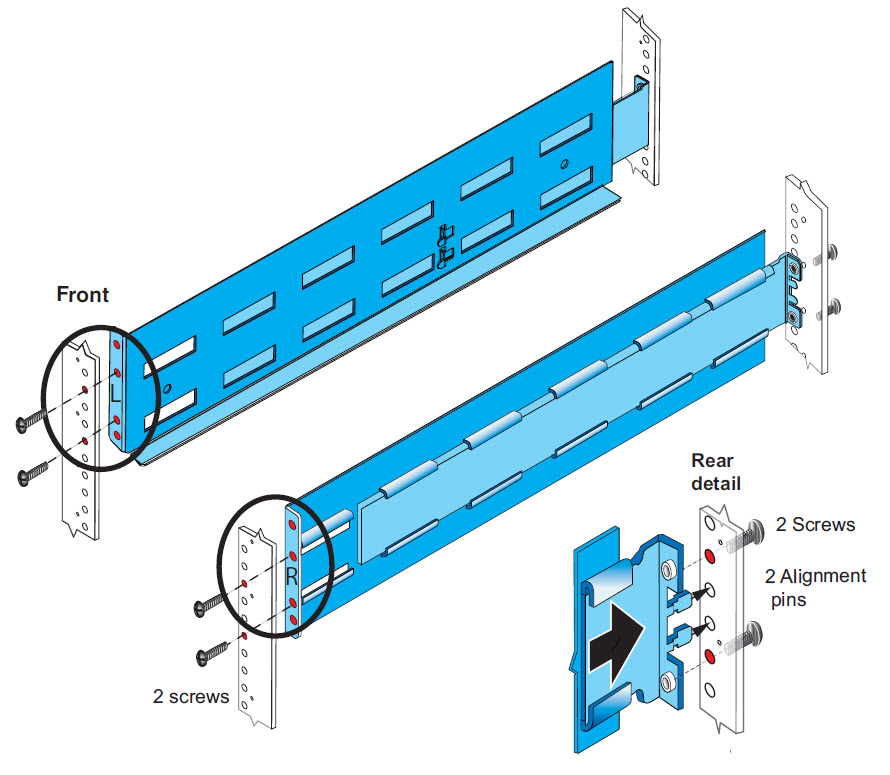 Installing a 15-Drive NetWitness DAC and shelf in a rack