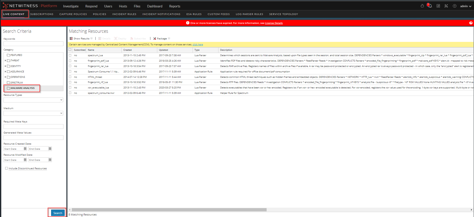 NetWitness Malware Analysis does not scan any files